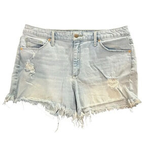 Universal Thread Distressed‎ High Rise Shortie Jean Shorts Size 14